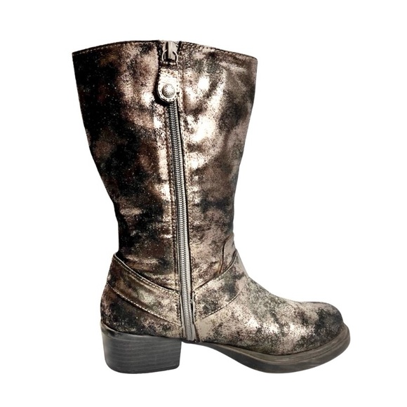 Simply Vera Metallic Mid Calf Moto Boots - Picture 4 of 11
